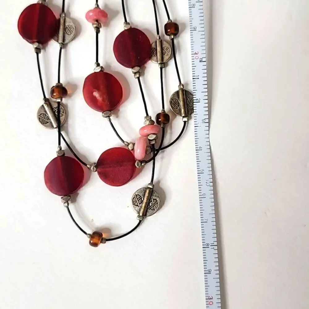Vintage Triple Strand Illusion Necklace